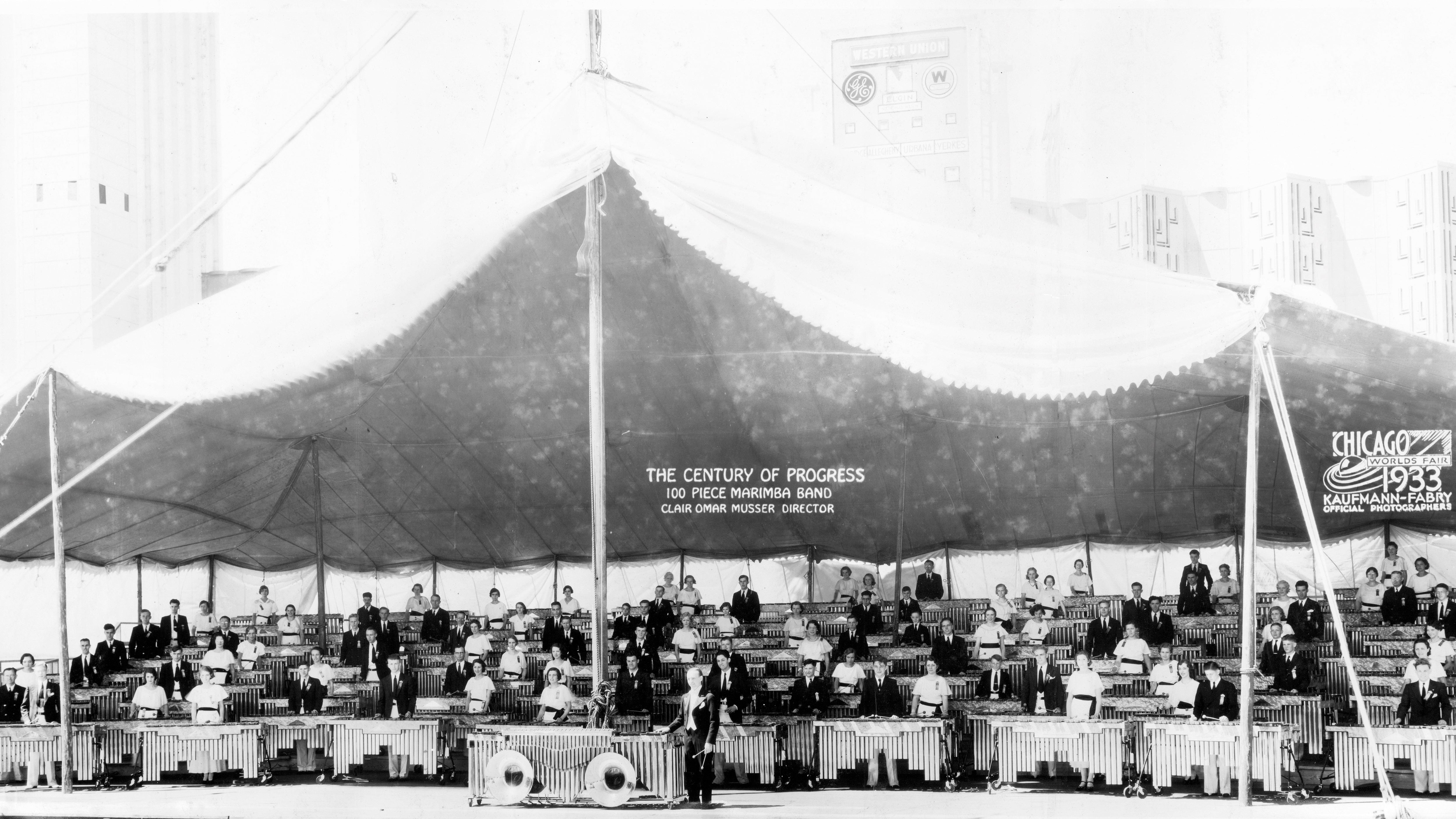100 Piece Marimba Orchestra at Century of Progress World's Fair in Chicago 1933