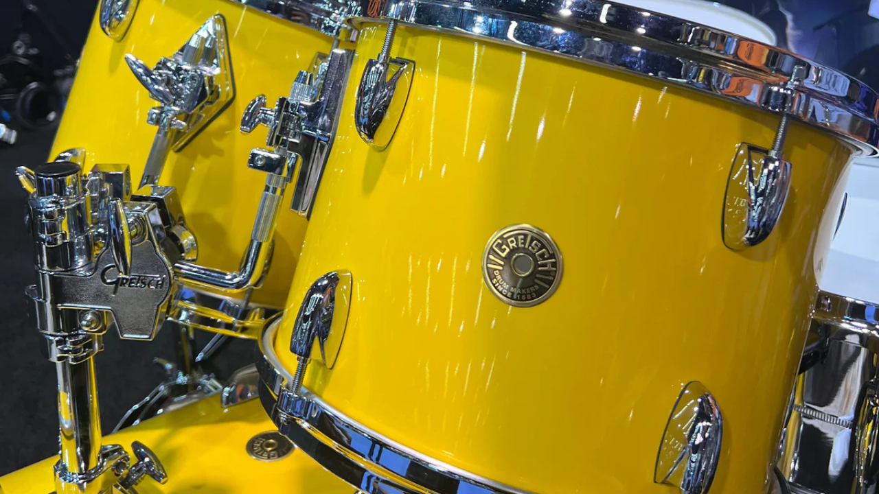 Gretsch drums round badge drum set in yellow