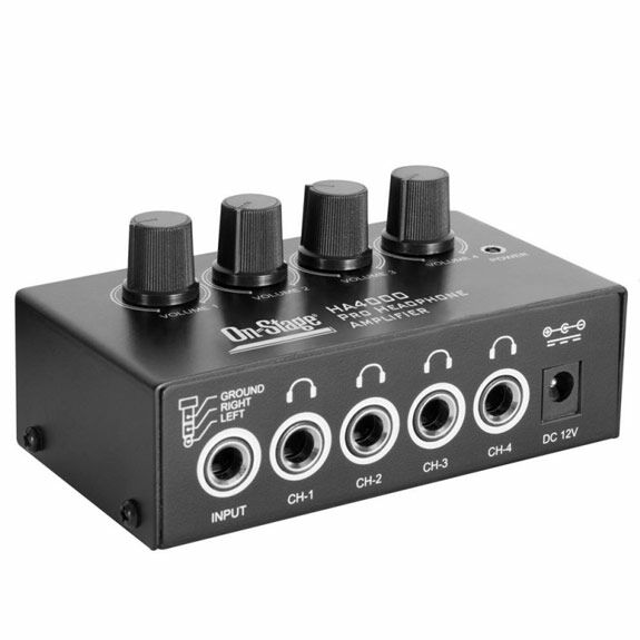 On Stage HA4000 4-Channel Pro Headphone Amplifier