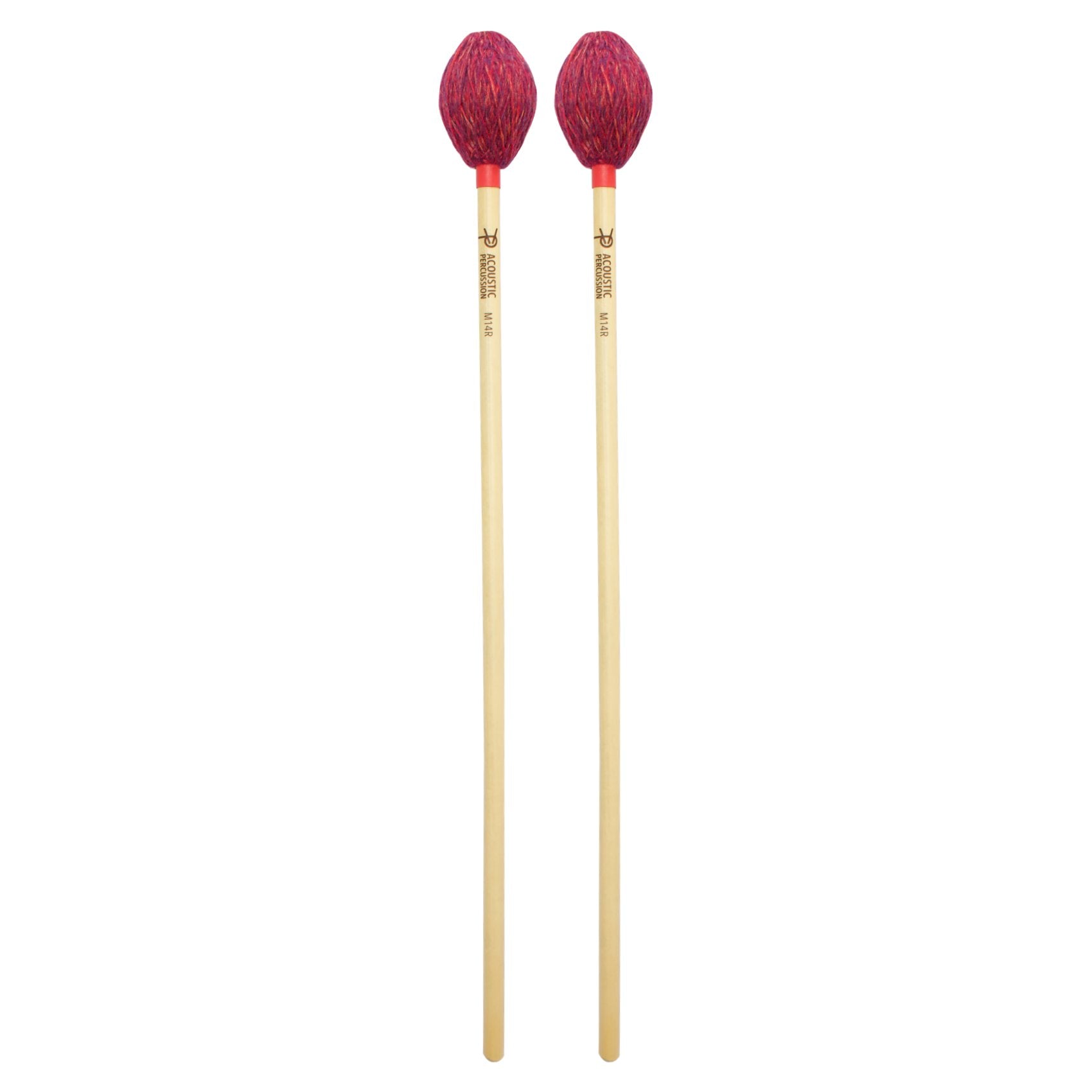 Acoustic Percussion M14 Mono-Tonal Series Medium Soft Marimba Mallets - Maple ACO-M14