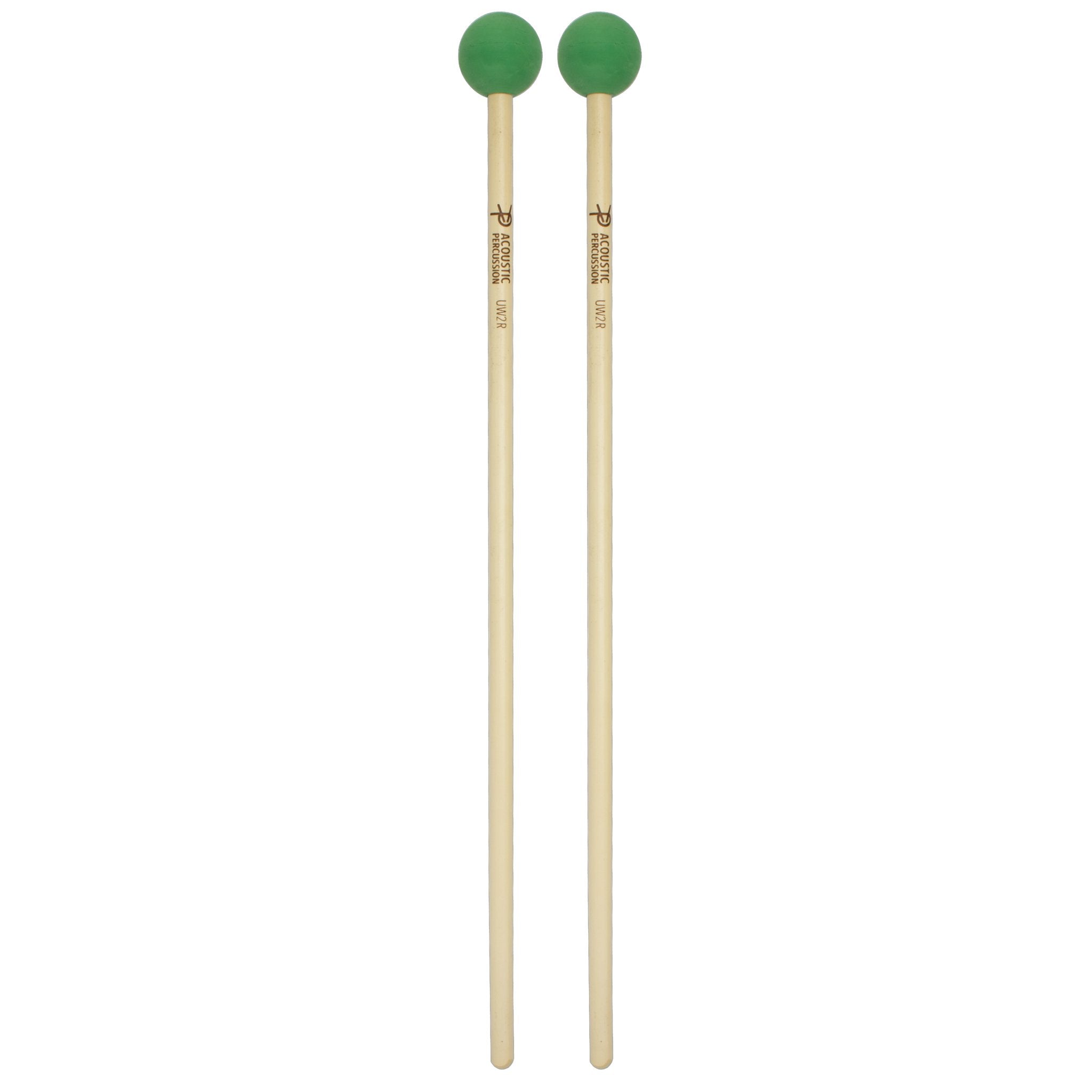 Acoustic Percussion Unwound Series UW2R Medium Hard Mallets - Rattan ACO-UW2R