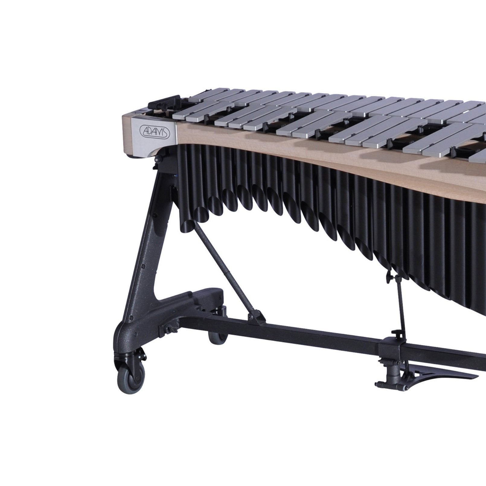 Adams Alpha Series 4.0 Octave Vibraphone, Silver Bars, w/Motor and Apex Frame White Wash Rails, Midnight Black Resonators ADM-VAWA40S/9W1