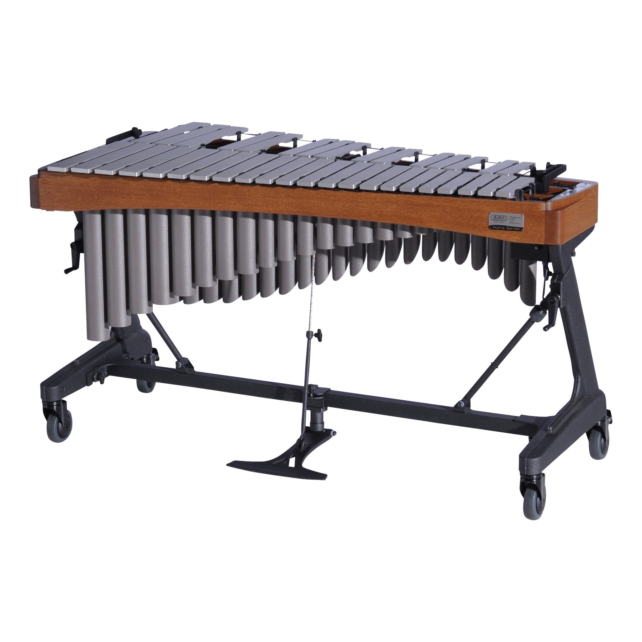 Adams Alpha Vibraphone with Silver Bars, Desert Resonators and Walnut Rails Players Side