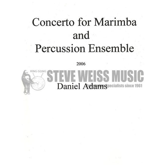 Adams-Concerto for Marimba and Percussion Ensemble (SP)- solo M/B/V/C/X4T/P