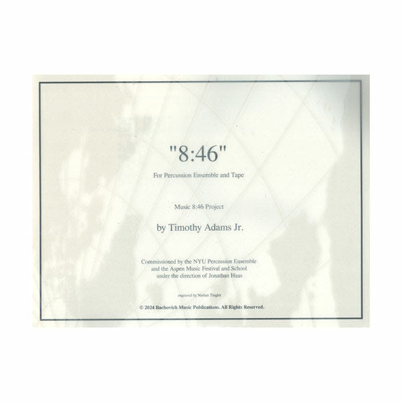 Adams, T.-"8:46" (SP)-3V/1T/P/prerecorded sounds