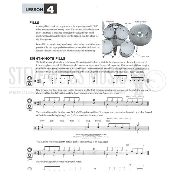 Arber-First 15 Lessons: Drums (Audio & Video Access Included)