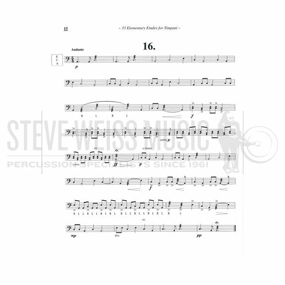 Baker-33 Elementary Etudes for Timpani