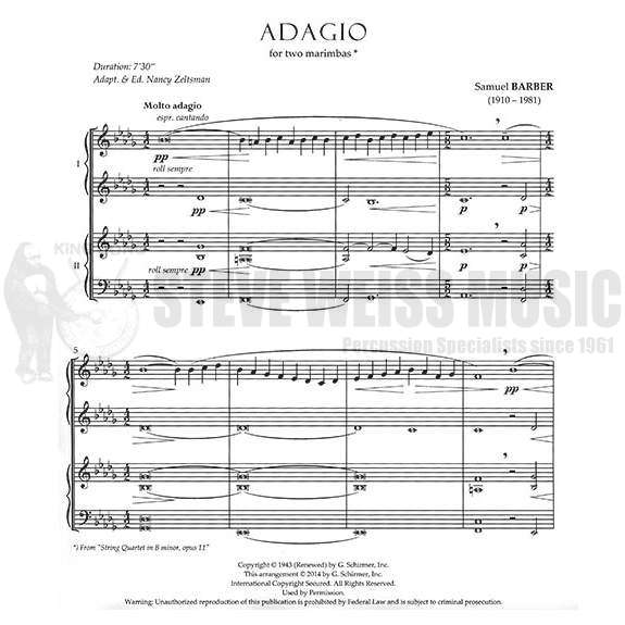 Barber-Adagio arr. Zeltsman (2S)-2M