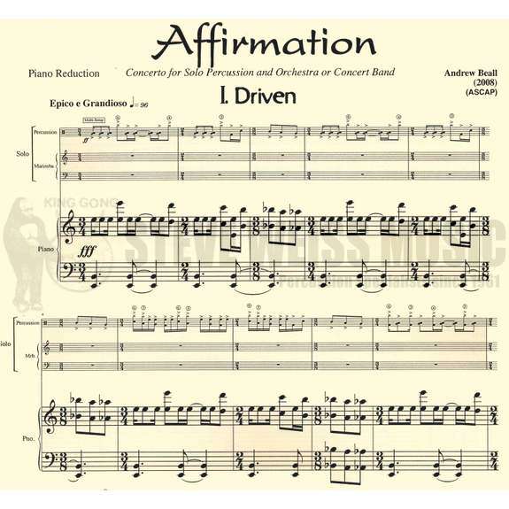 Beall-Affirmation (Piano red. w/solo part)-Solo M/P/PN