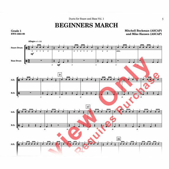 Beckman/Hansen-Duets for Snare & Bass Vol. 1