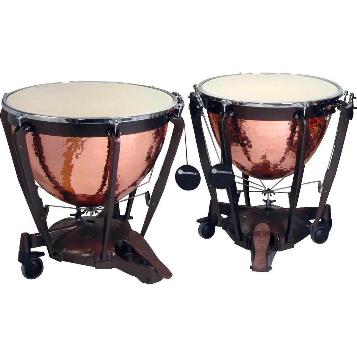 Bergerault Grand Professional Series 26"-29" Timpani Pair Hand Hammered Parabolic Copper Bowl with cover GP69KH