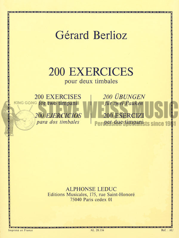 Berlioz-200 Exercises for Timpani