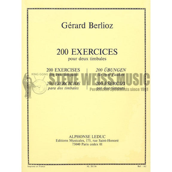 Berlioz-200 Exercises for Timpani