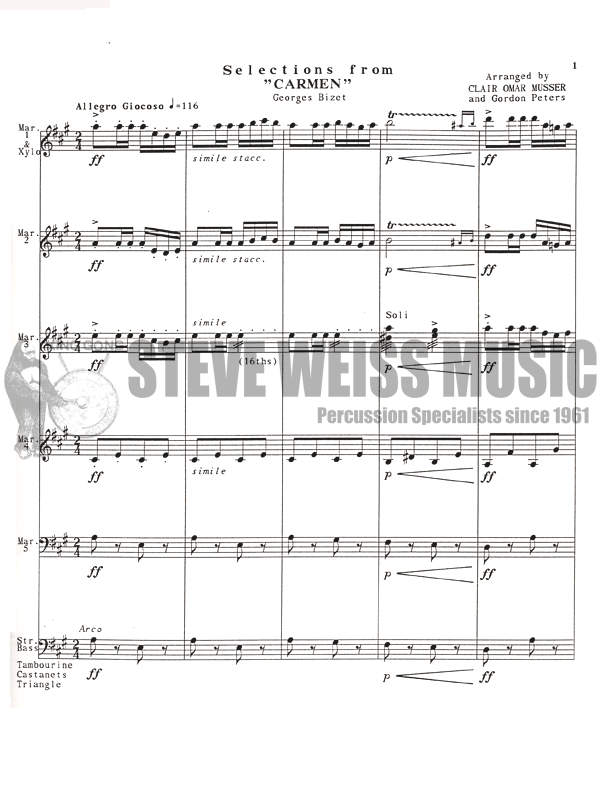 Bizet-Selections from Carmen-Peters-X/5M/CB OS