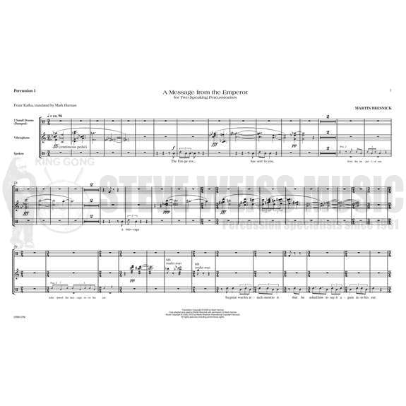Bresnick-Message from the Emperor, A (Score)-M/V/P/VX