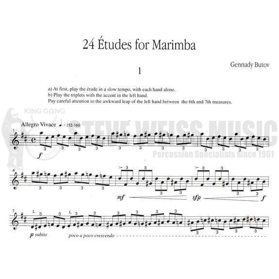 Butov-24 Etudes for Marimba
