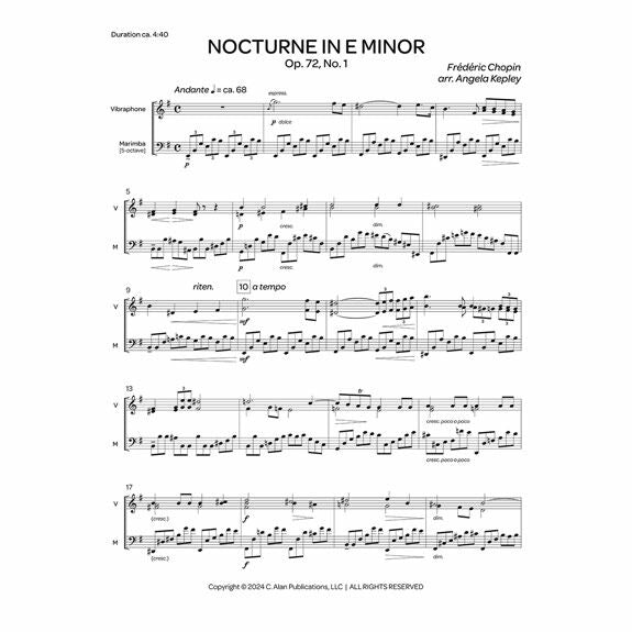 Chopin-Nocturne in E Minor, Op. 72, No. 1 arr. Kepley (SP)-V/M