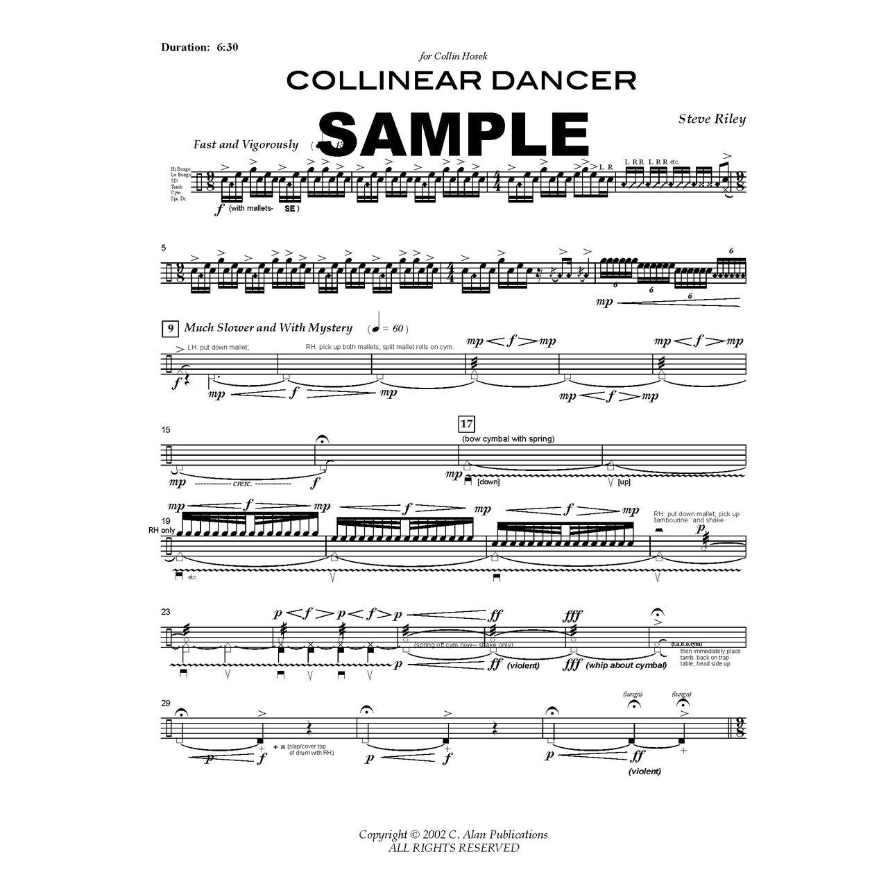 collinear dancer score example