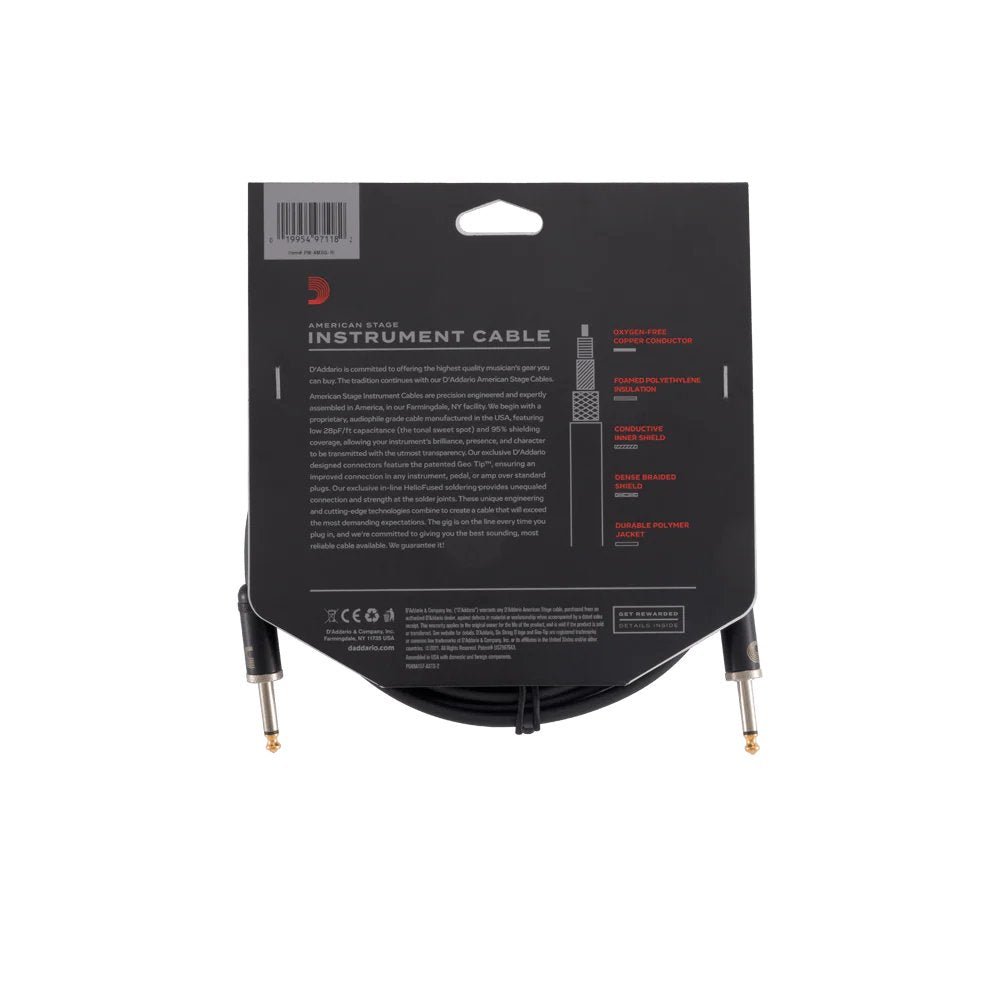 DAddario American Stage Instrument Cable Package Back