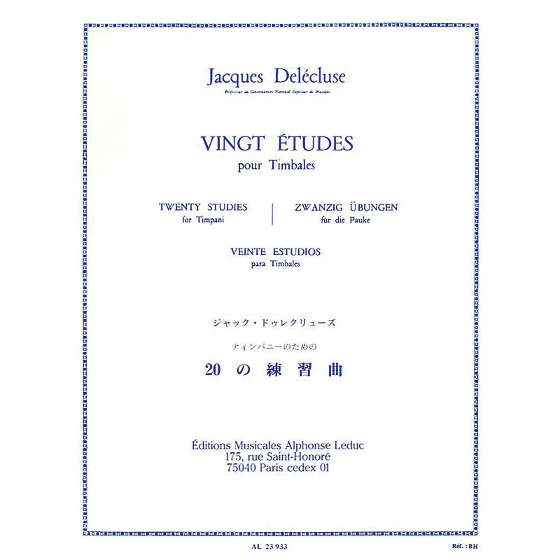 Delecluse-20 Studies for Timpani