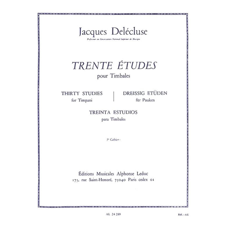 Delecluse-30 Studies for Timpani Volume 3