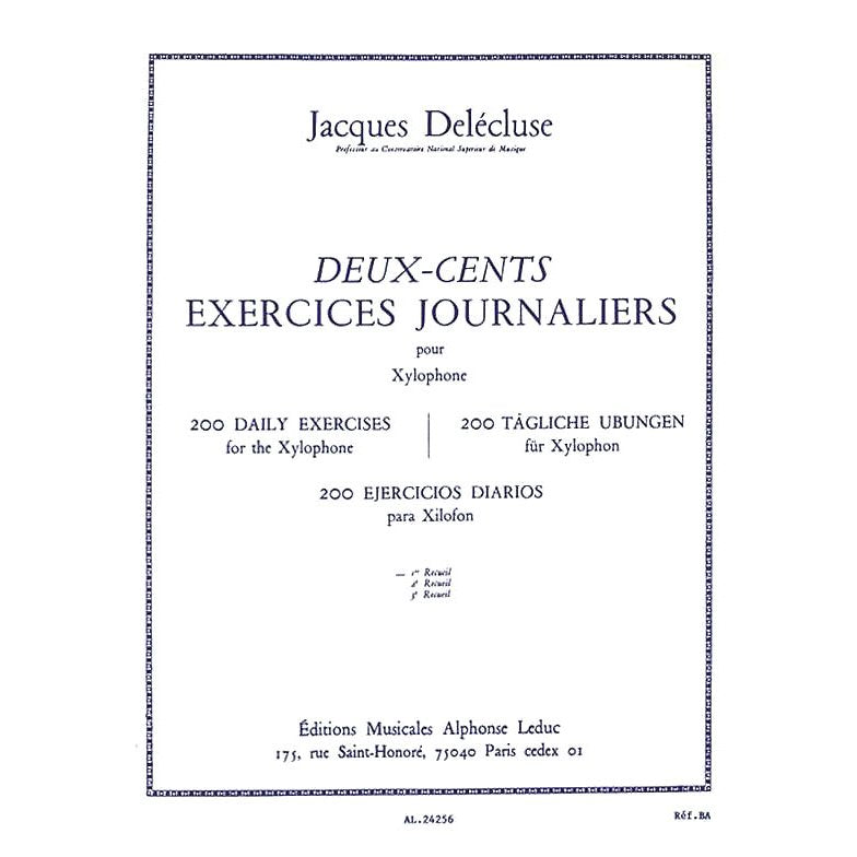 Delecluse-(Bk 1) 200 Daily Exercises for Xylophone
