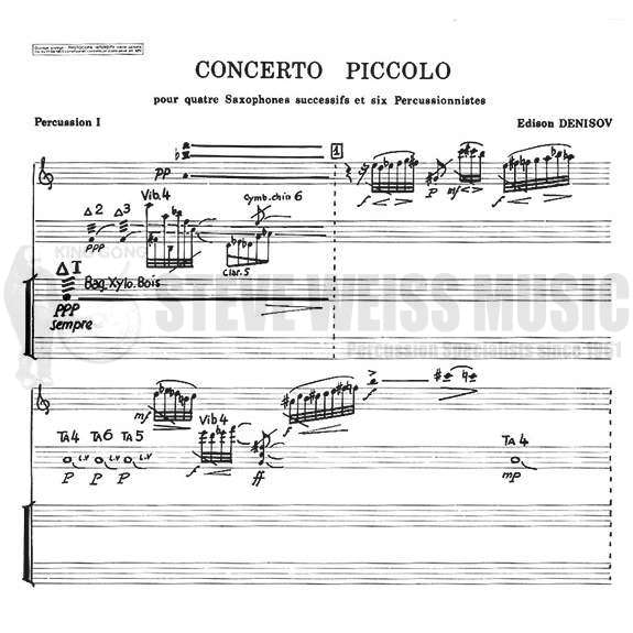 Denisov-Concerto Piccolo (perc. parts) OS
