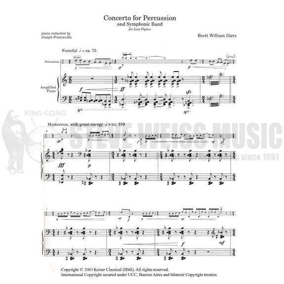 Dietz-Concerto for Percussion and Symphonic Band (Piano reduction ONLY)-V/M/P/PN