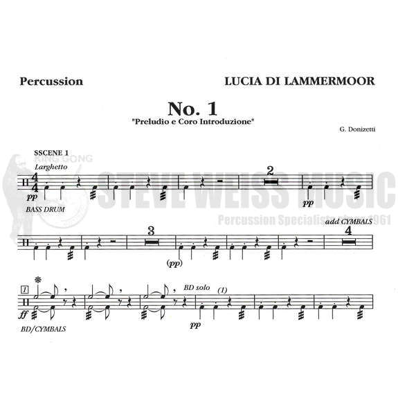 Donizetti-Lucia di Lammermoor (Perc/Timp parts ed. by T. Dimond)