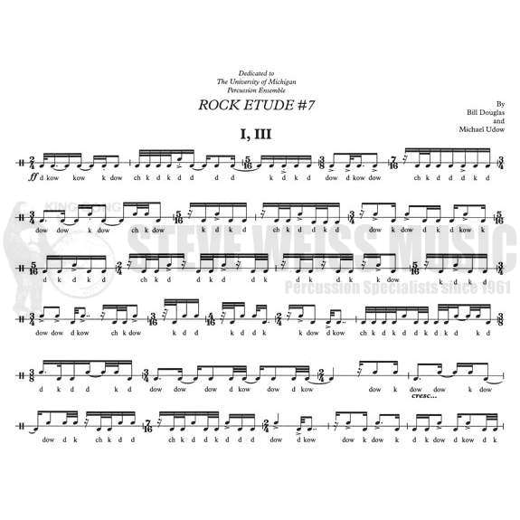 Douglas-Rock Etude #7 for Percussion Quintet arr. Udow