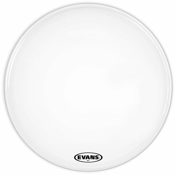 Evans 14" MX1 White Marching Bass Drum Head (Old Logo)