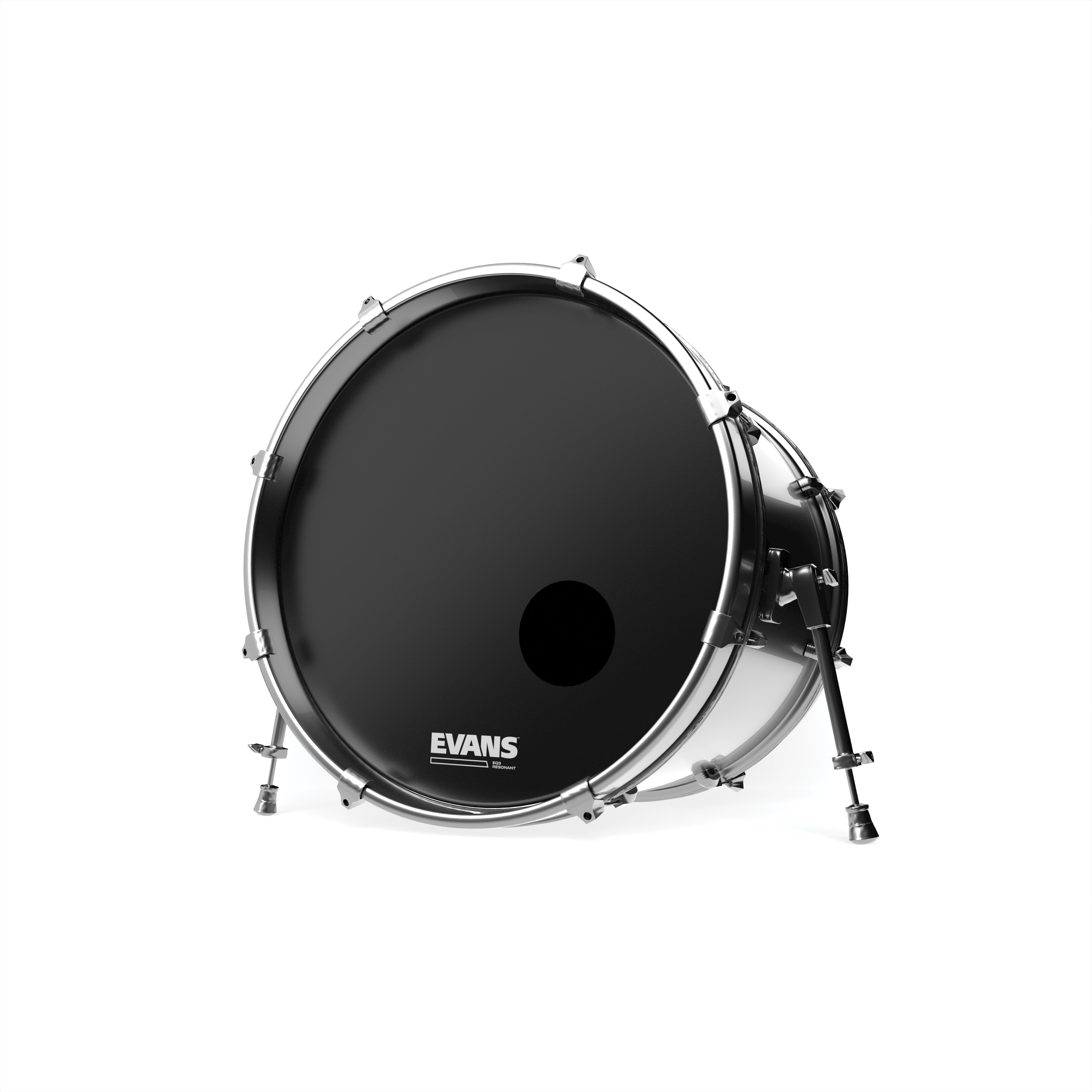 Evans EQ3 Black Resonant Bass Drumhead - 18" - Image 2