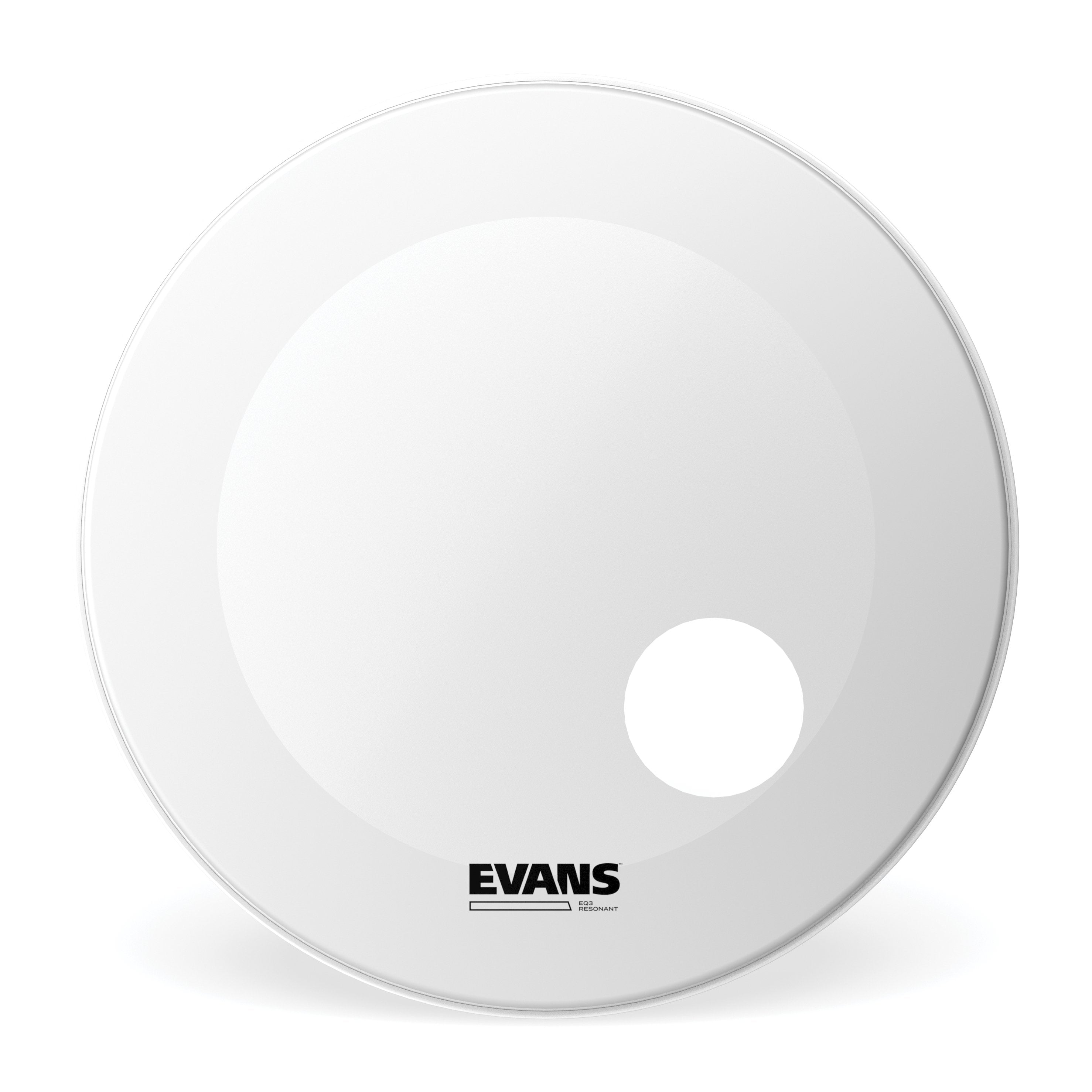 Evans EQ3 White Coated Resonant Bass Drumhead with Port - 18" - Image 1