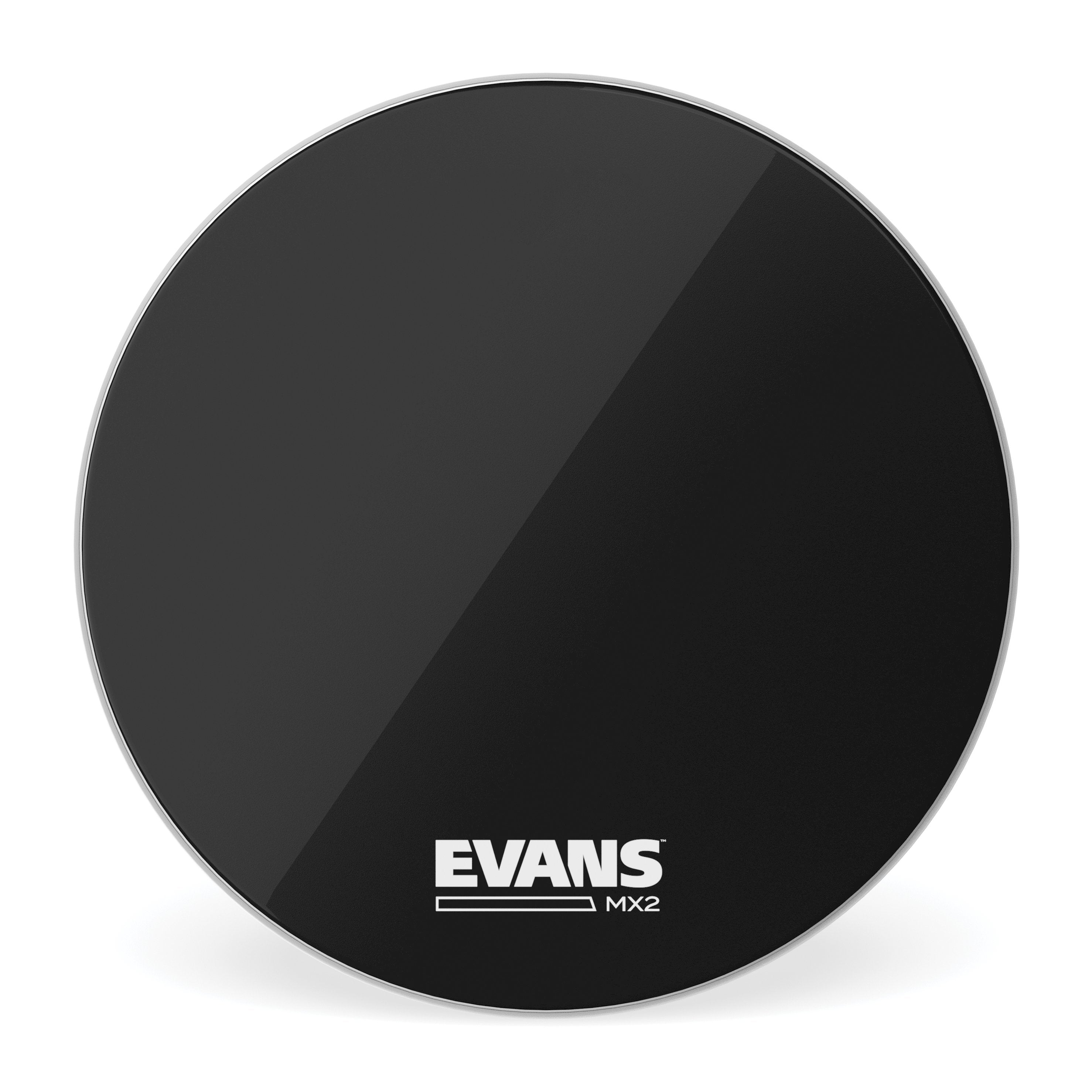 Evans MX2 Black Marching Bass Drumhead - 24" - Image 1