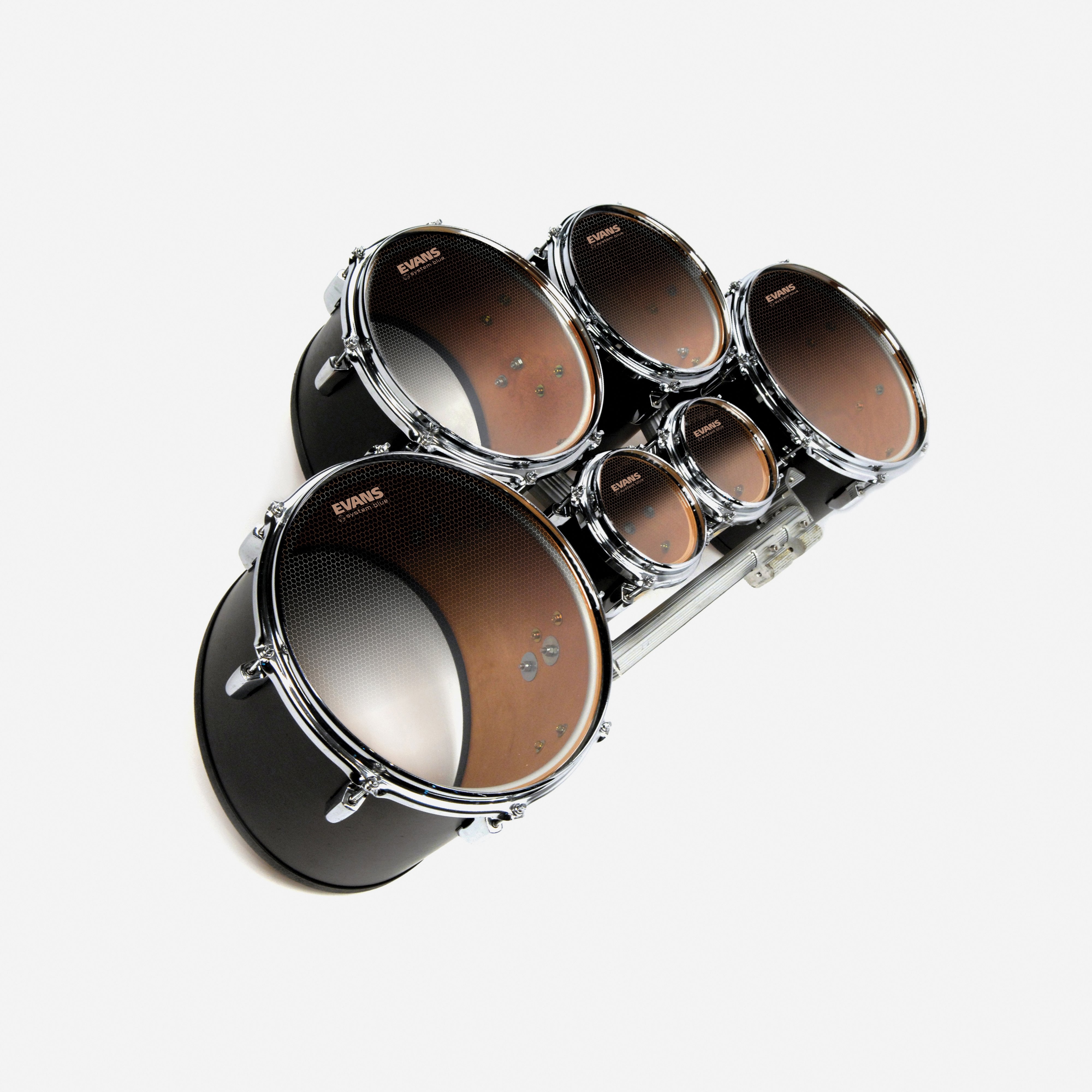 Evans System Blue Marching Tenor Drumhead - 8" - Installed