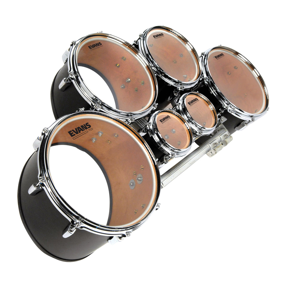 Evans TCX Clear Marching Tenor Drumhead Pack - 6"/10"/12"/13"/14" - Image 3