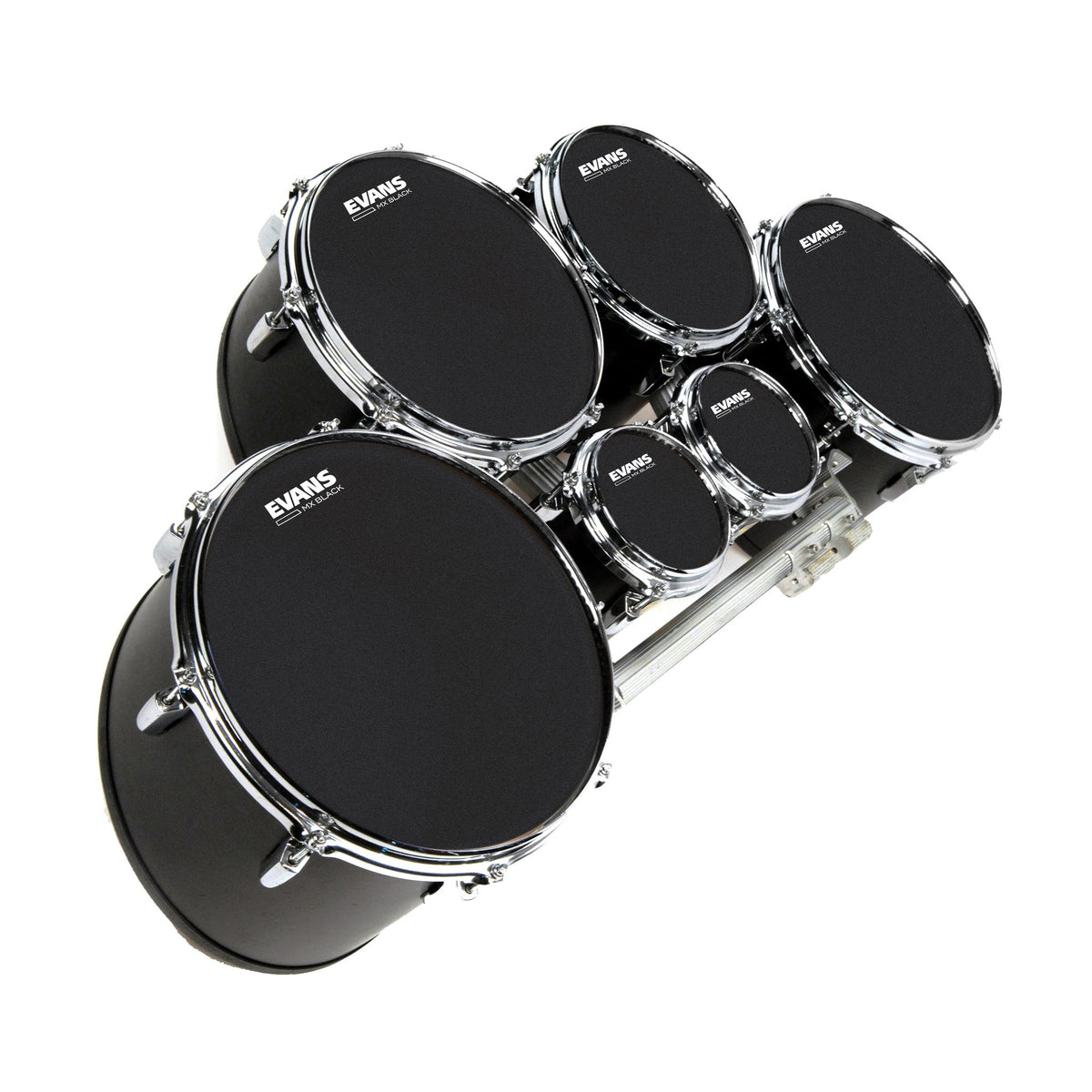Evans MX Black Marching Tenor Head Pack - (10",12",13",14" and FREE 6")