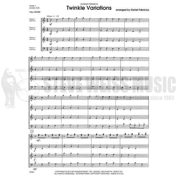 Fabricius (arr.)-Twinkle Variations (SP)-2M (4 players)