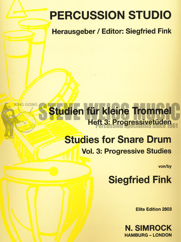 Fink-Studies for Snare Drum Vol 3 : Progressive Studies