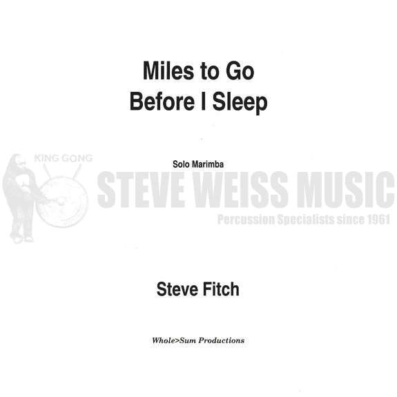 Fitch-Miles To Go Before I Sleep-M