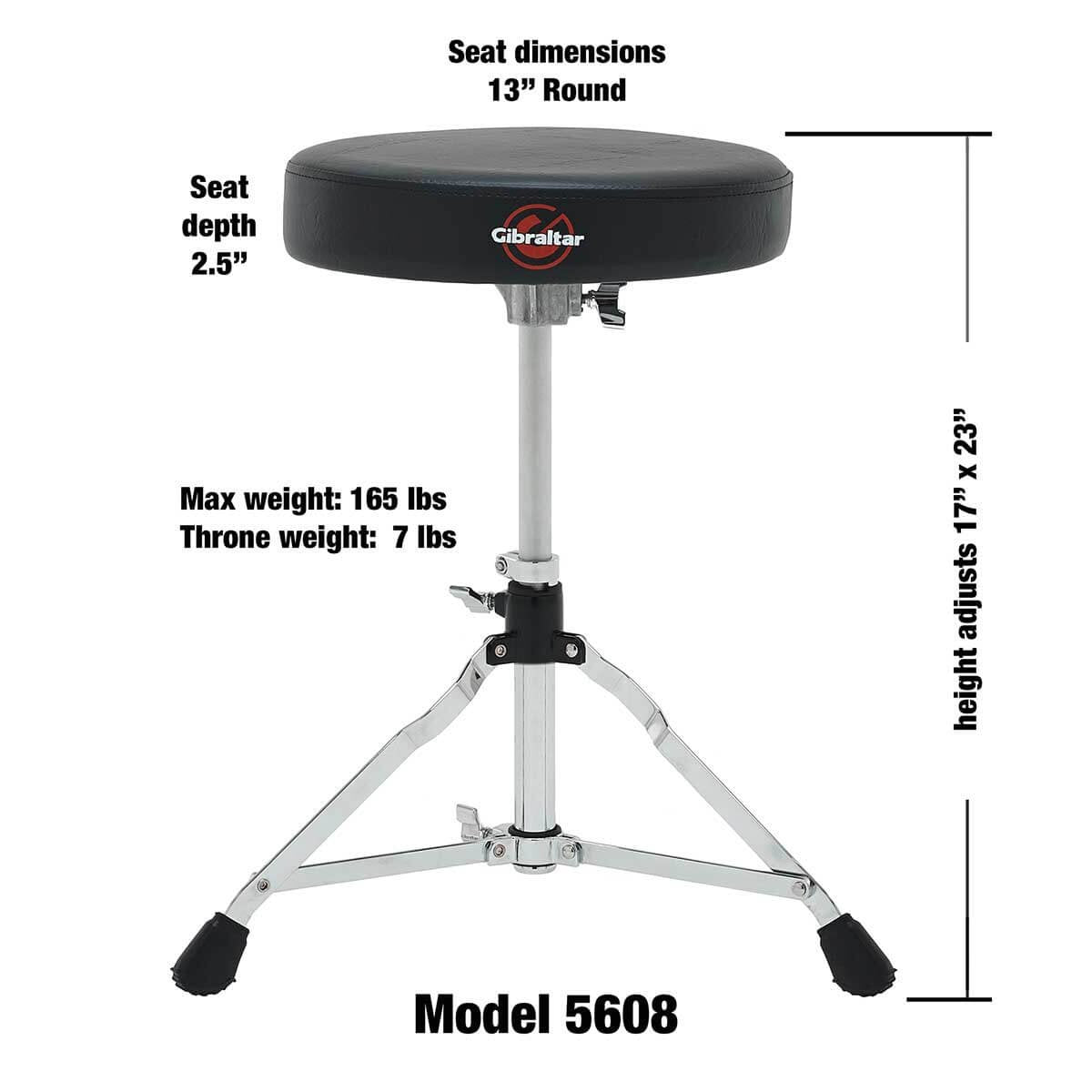 Gibraltar 5608 Round Vinyl Drum Throne - Image 1