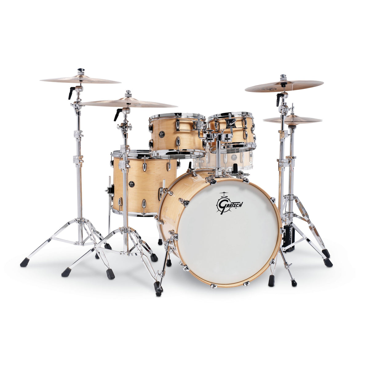 Gloss Natural - Gretsch Renown 4 Piece Maple Shell Pack - 22" bass Drum rn2-e8246-gn