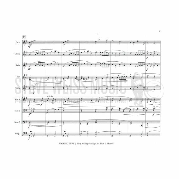 Grainger-Walking Tune arr. Monroe (SP)-B/V/C/Cro./X/2-3M/4T/P