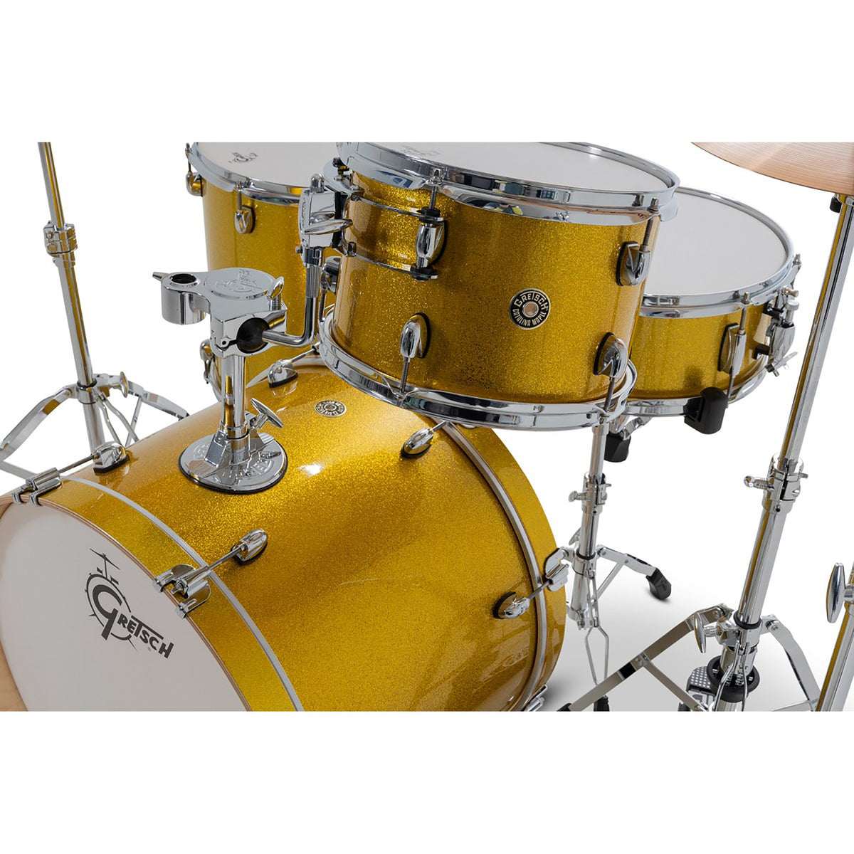 Gretsch Catalina Maple Drum Set Shell Pack Lemon Sparkle cm2-e624s-lstom and snare