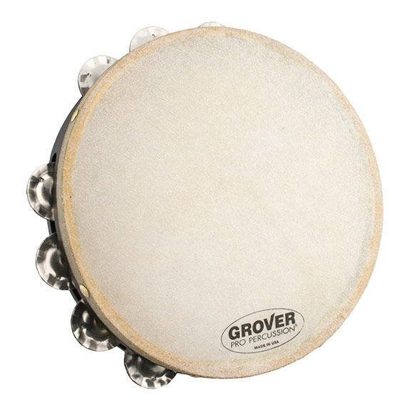 Grover 10" Projection-Plus Single Row Tambourine - Spanish Silver Fluted