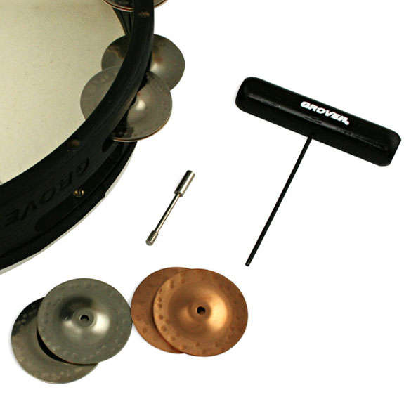 Grover 10" Tunable German Silver Double Row Tunable Tambourine - German Silver