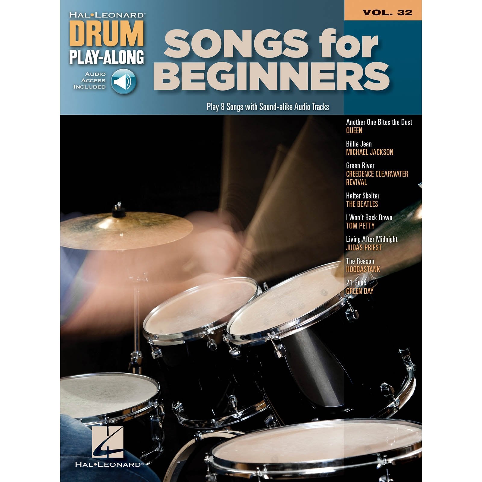 Hal Leonard Drum Play-Along-Songs for Beginners vol. 32 (Online audio access included)