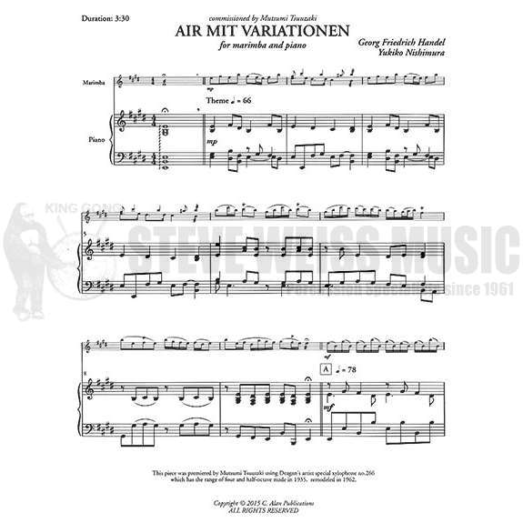 Handel-Air Mit Variationen arr. Nishimura (SP)-M/PN