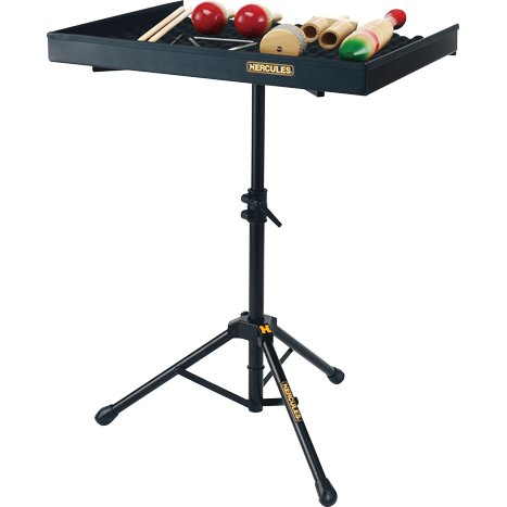 Hercules Trap Table Loaded with Percussion Instruments