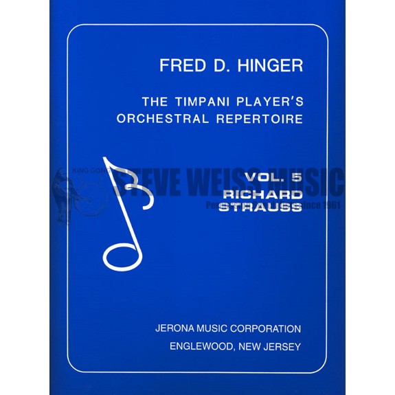 Hinger-Timpani Player's Orchestral Repertoire Vol. V-Strauss